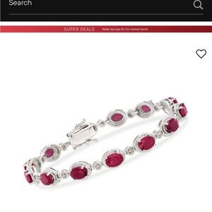New Ross-Simons 9.10 ct. t.w. Ruby Bracelet with Diamonds in Sterling Silver